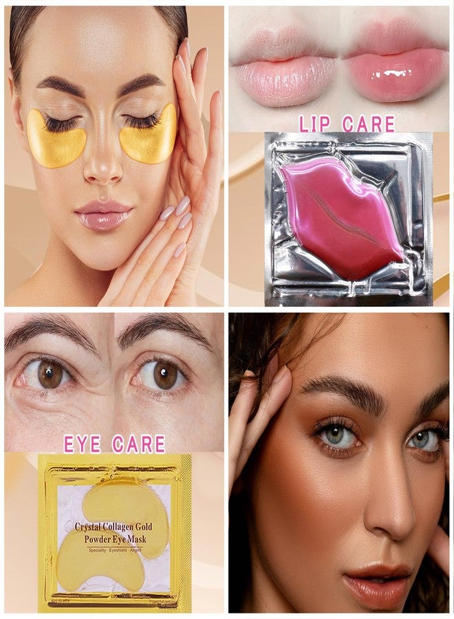 TIRDET 40 Pairs Eye Mask & Lip Mask, 24K Gold Gel Crystal Collagen Under Eye Patches for Dark Circles, Wrinkles and Fine Lines, Bachelorette Party Favors Adults Accessories, Galentines Day Gifts - Image 3